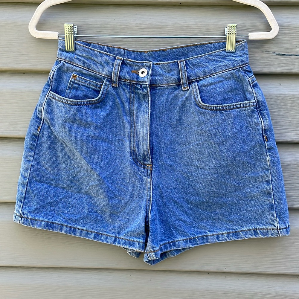 Collusion Medium Wash High-Rise Jean Shorts